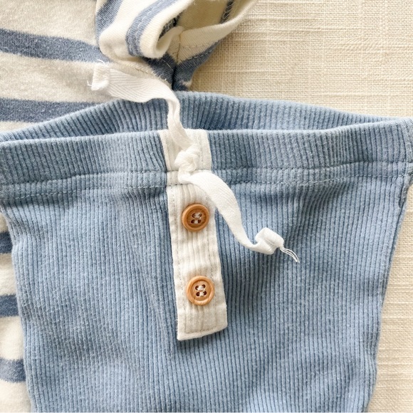 Rachel Zoe baby boy onesie and pant set in white and blue. NB newborn - Picture 4 of 4